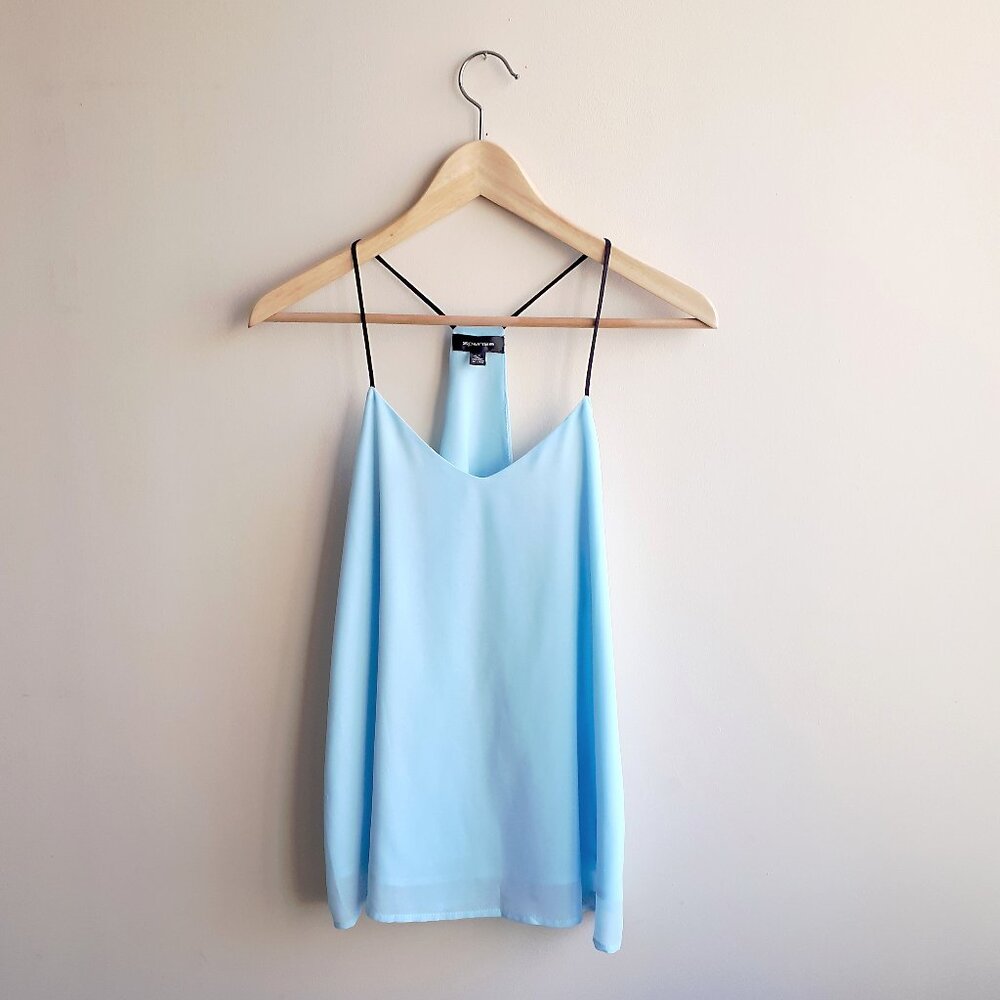 SPENSE Racerback Tank Top with Contrasting Straps in Sky Blue